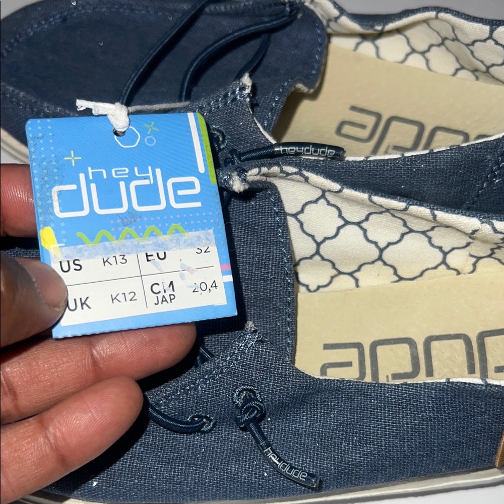 NWT Hey Dude Navy Blue Casual Slip-Ons size k13 - Picture 7 of 8